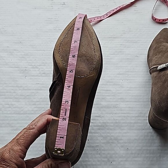 Steve madden pointed toe side zip brown suede booties size 6.5 - Picture 11 of 12